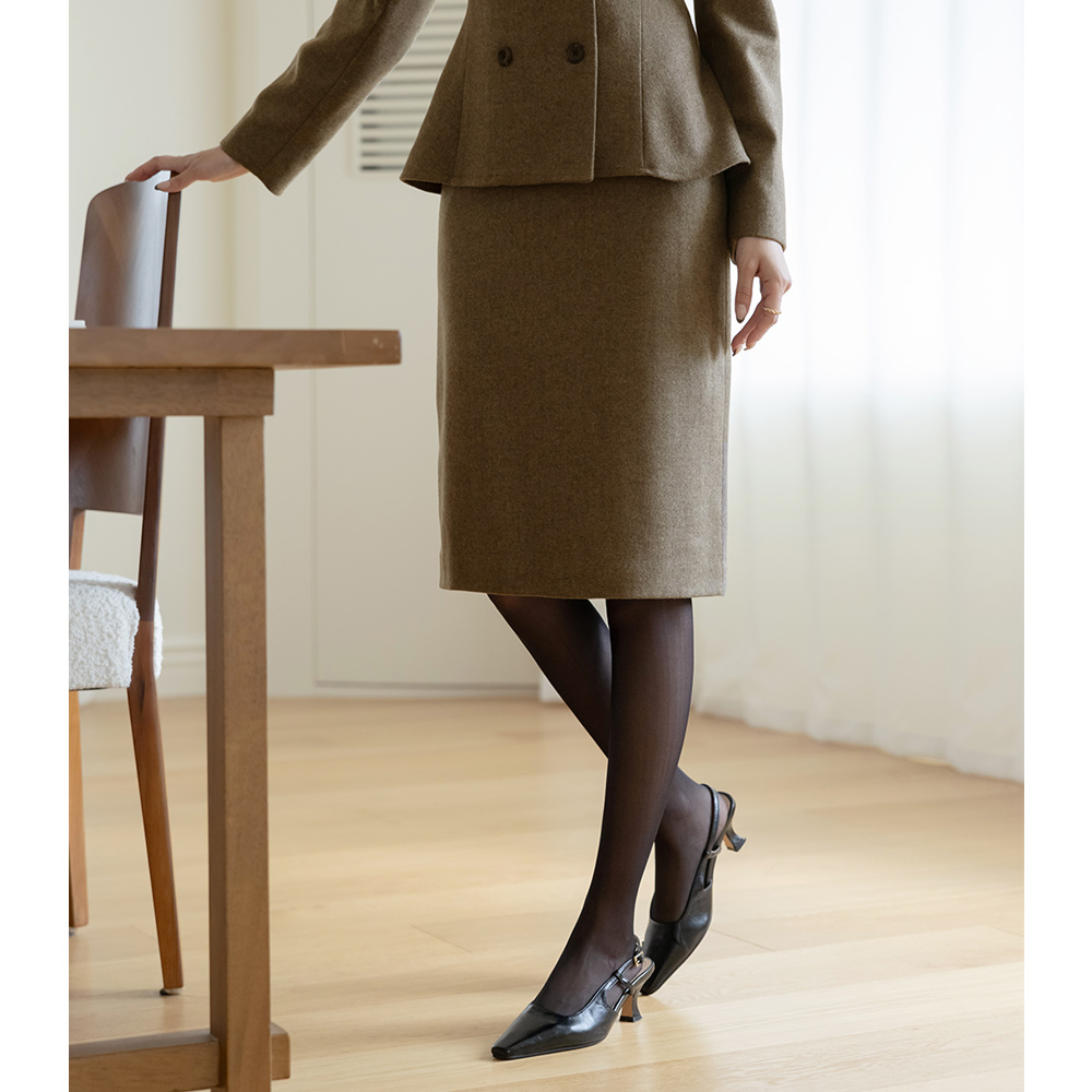 ODE ウール ヘリンボーン Hライン Set-up スカート