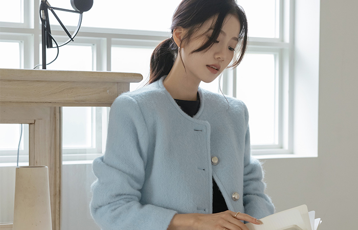 ルーシー ラウンドネック ODE ウール キルティング ジャケット