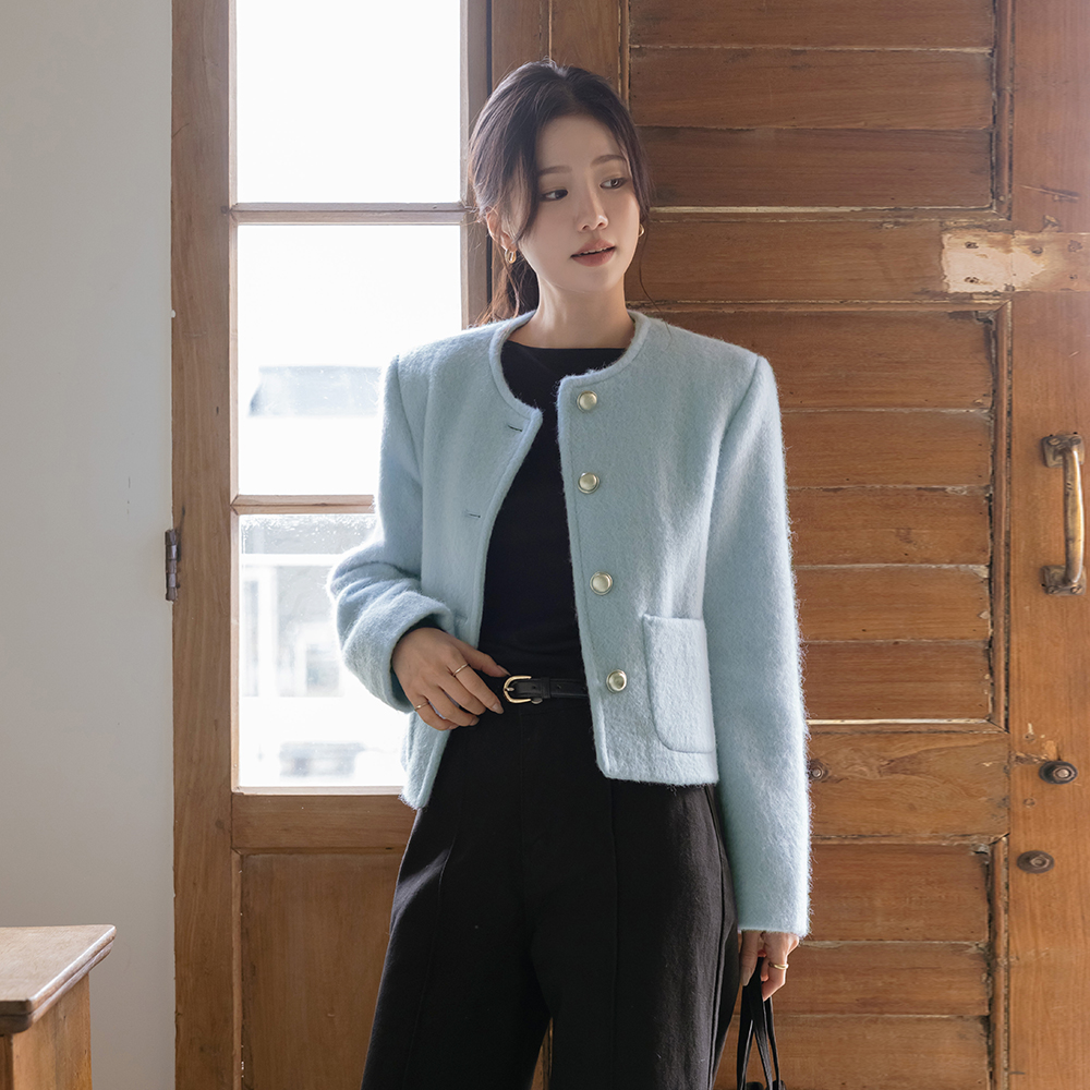 ルーシー ラウンドネック ODE ウール キルティング ジャケット