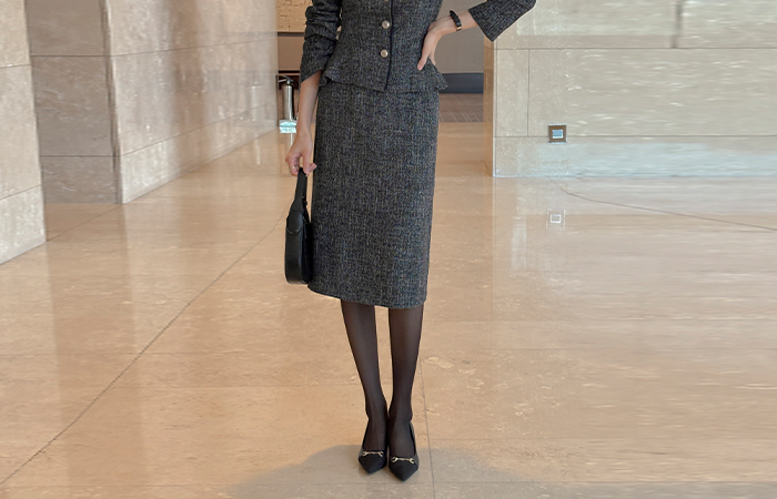 Hライン ツイード Set-up スカート