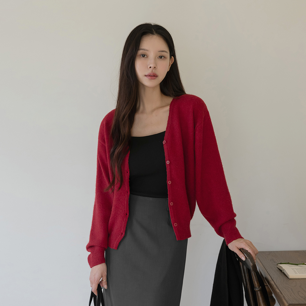 カラフル Vネック ウール ニット カーディガン