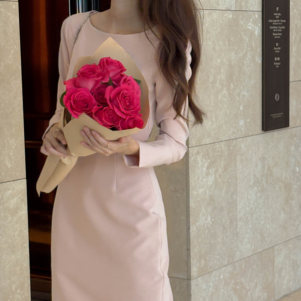 シースルー 裾上 Hライン ワンピース