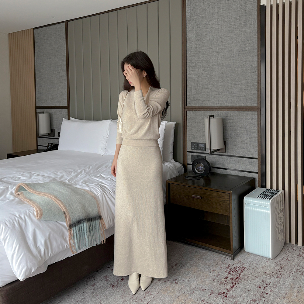 엘레강 ラップスタイル ニット&スカート SET