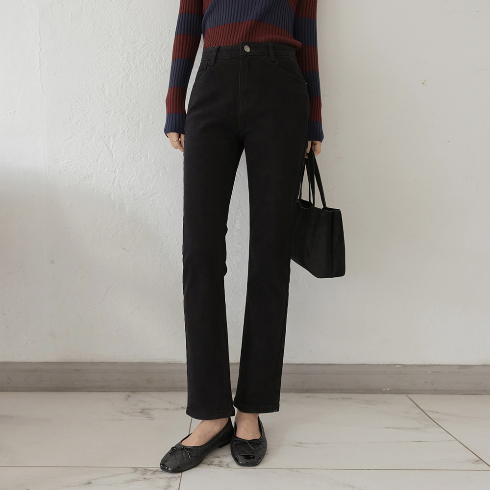 弾力 起毛 裏地 날씬핏 コットン パンツ