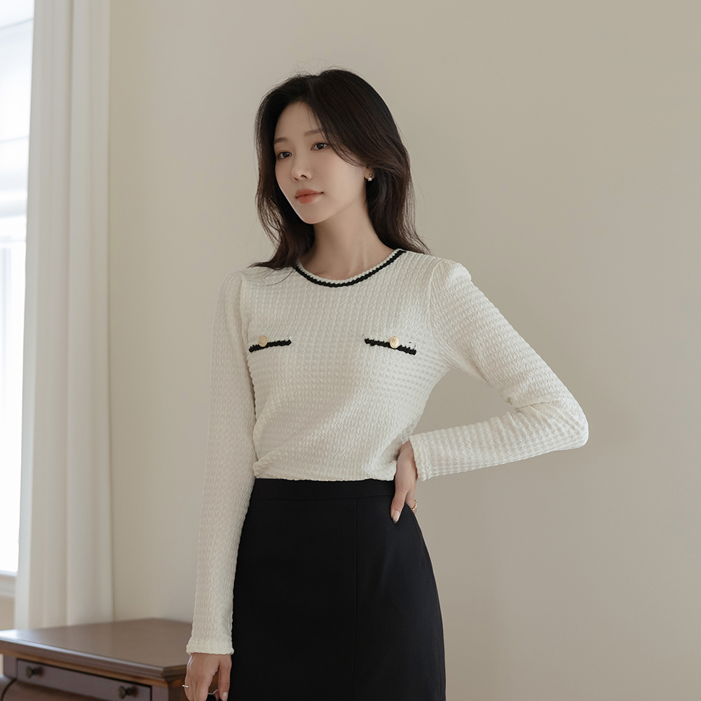 クラシック 配色 弾力 ブラウス