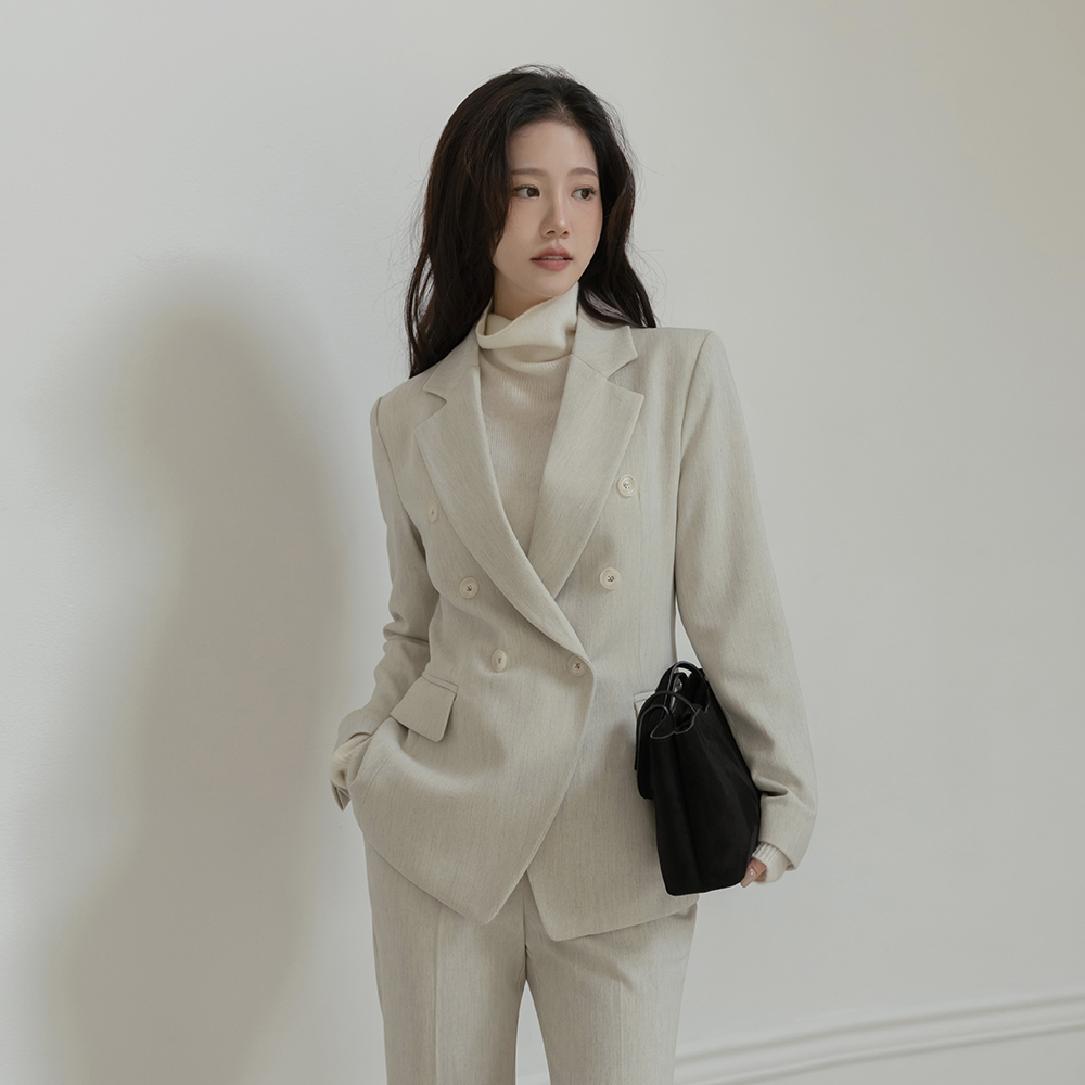 クラシック カラーネック ウール Set-up ジャケット