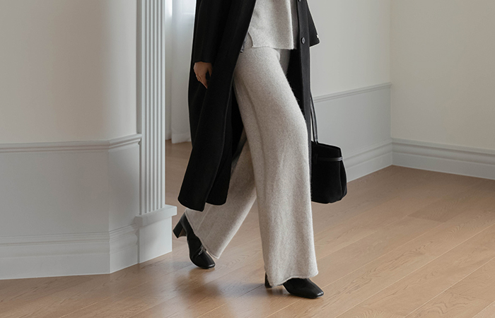 コージー ラクーン ストレート Set-up ニット パンツ