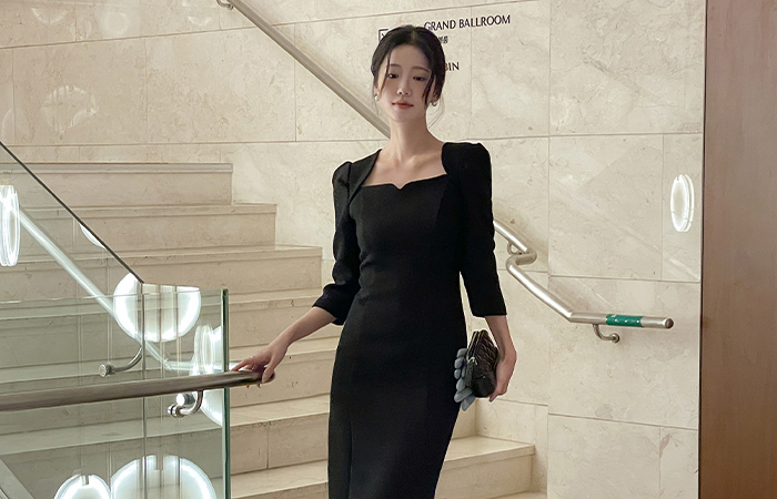 ボレロ スタイル Hライン ツイード ワンピース