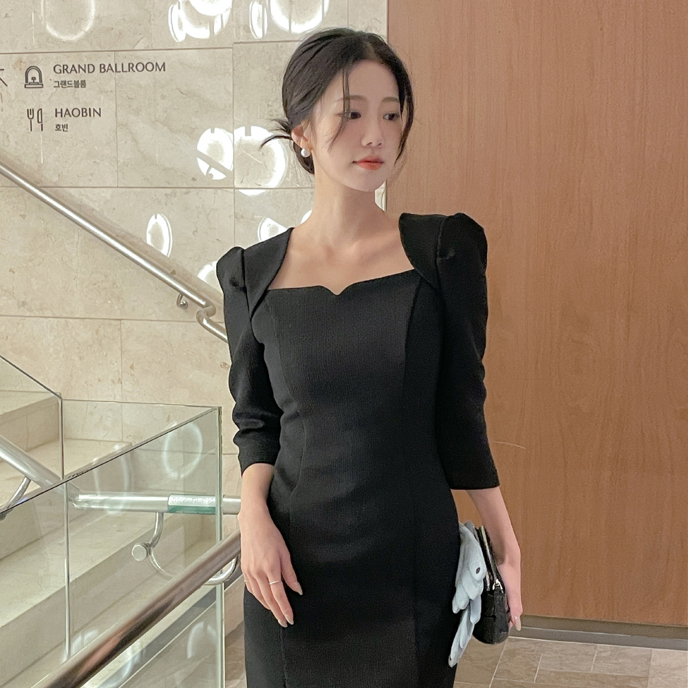 ボレロ スタイル Hライン ツイード ワンピース