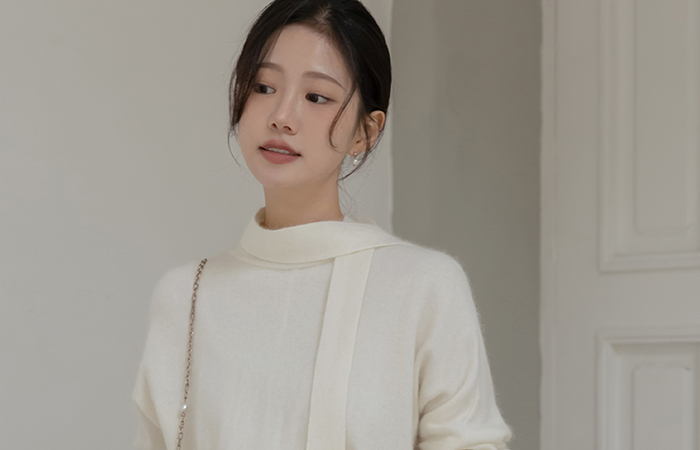 タイネック ラクーン&ウール ODE ニット