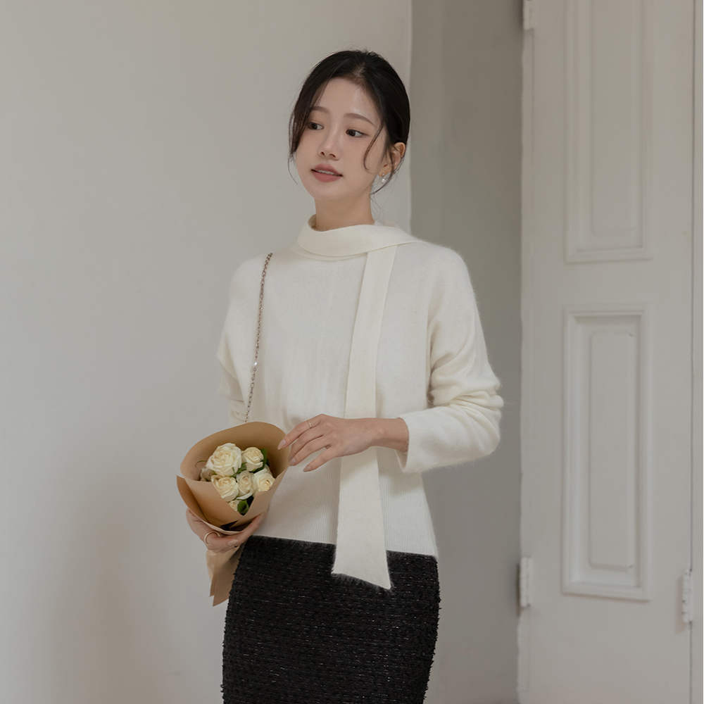 タイネック ラクーン&ウール ODE ニット