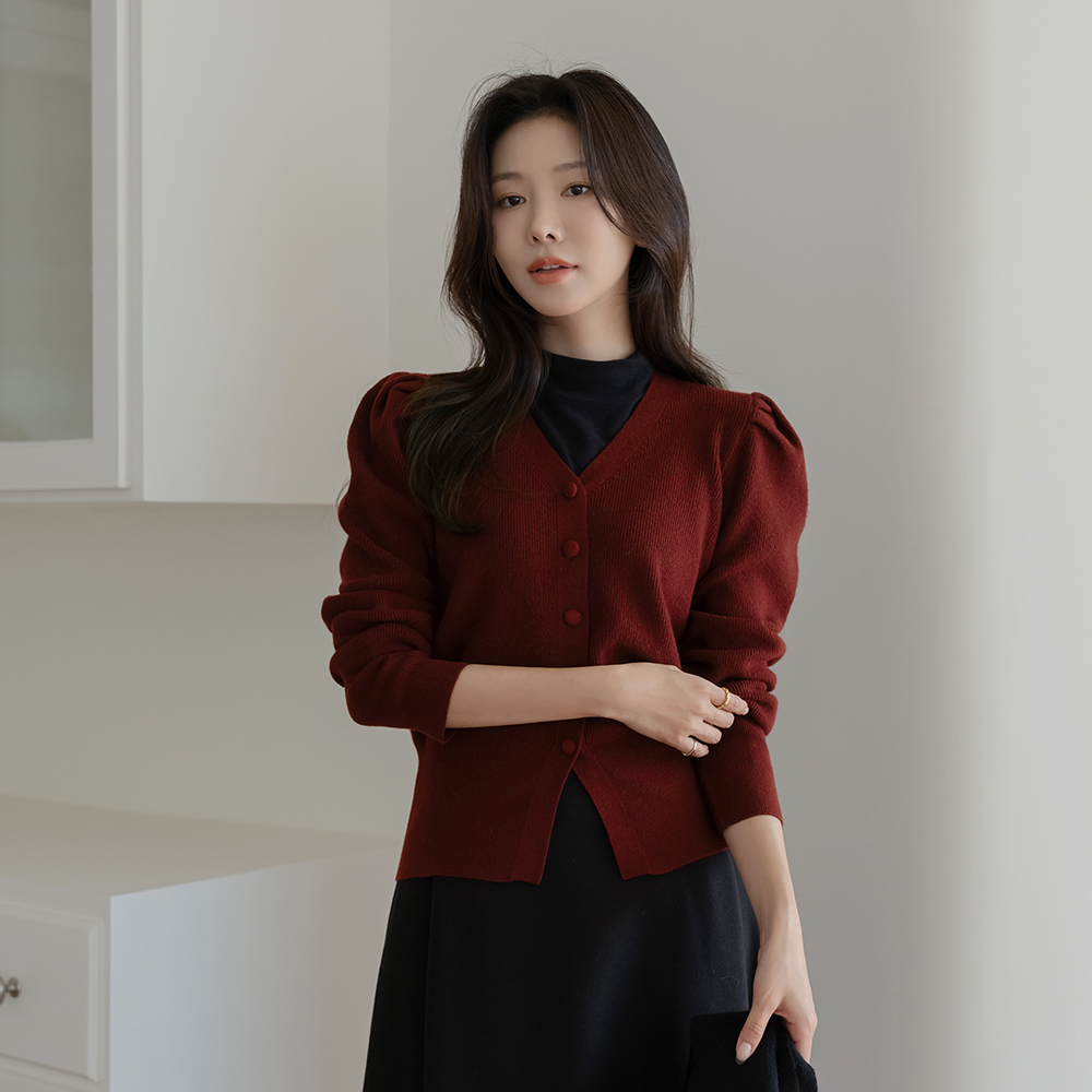 Rya パフ ニット カーディガン