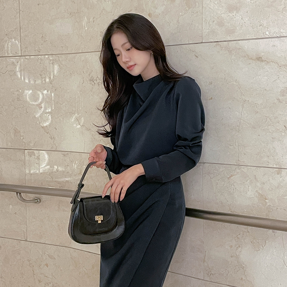 ベルベット カウル ハーフネック Set-up ブラウス