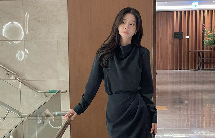 ベルベット カウル ハーフネック Set-up ブラウス