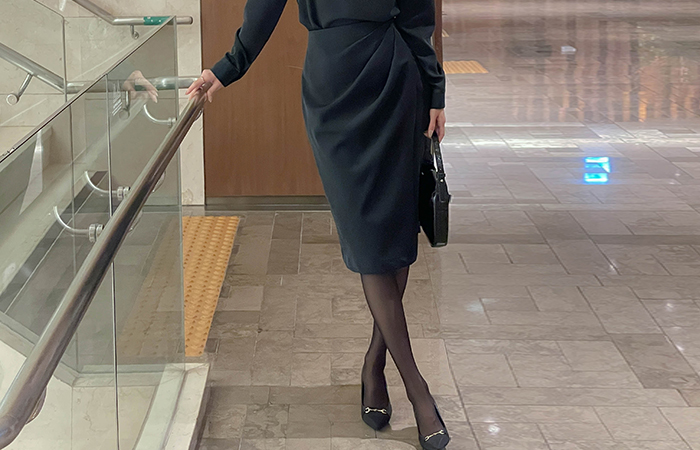 ベルベット シャーリング ラップ Hライン Set-up スカート