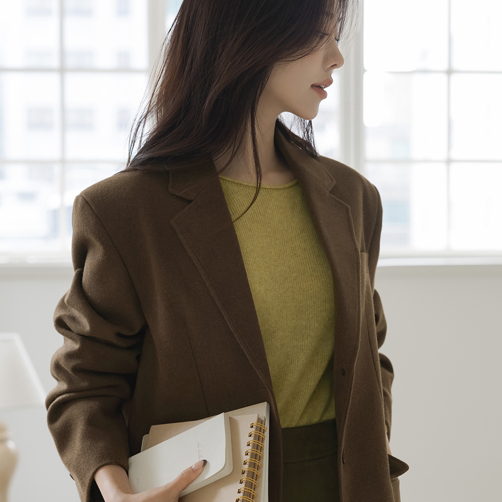 ODE ウール テーラード カラー ルーズフィット ジャケット