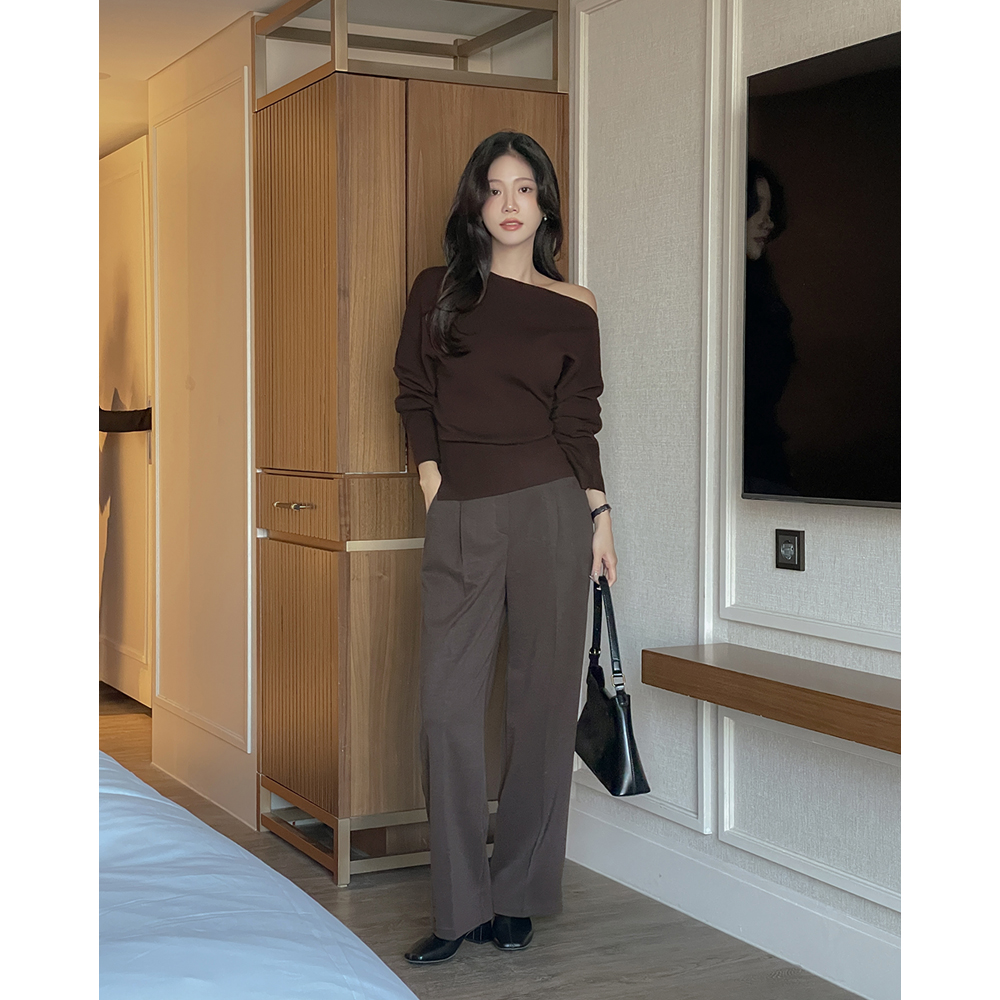 ヘリンボーン ストレート ピンタック 起毛 スレックス