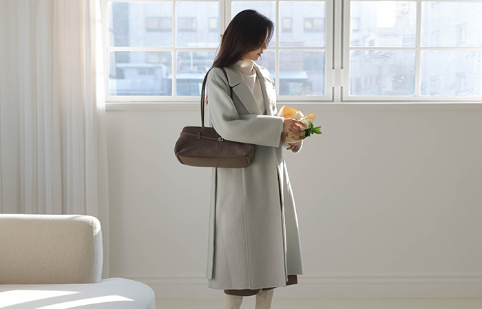 Macaron カシミア&ウール ハンドメード ロング コート(+ベルト)