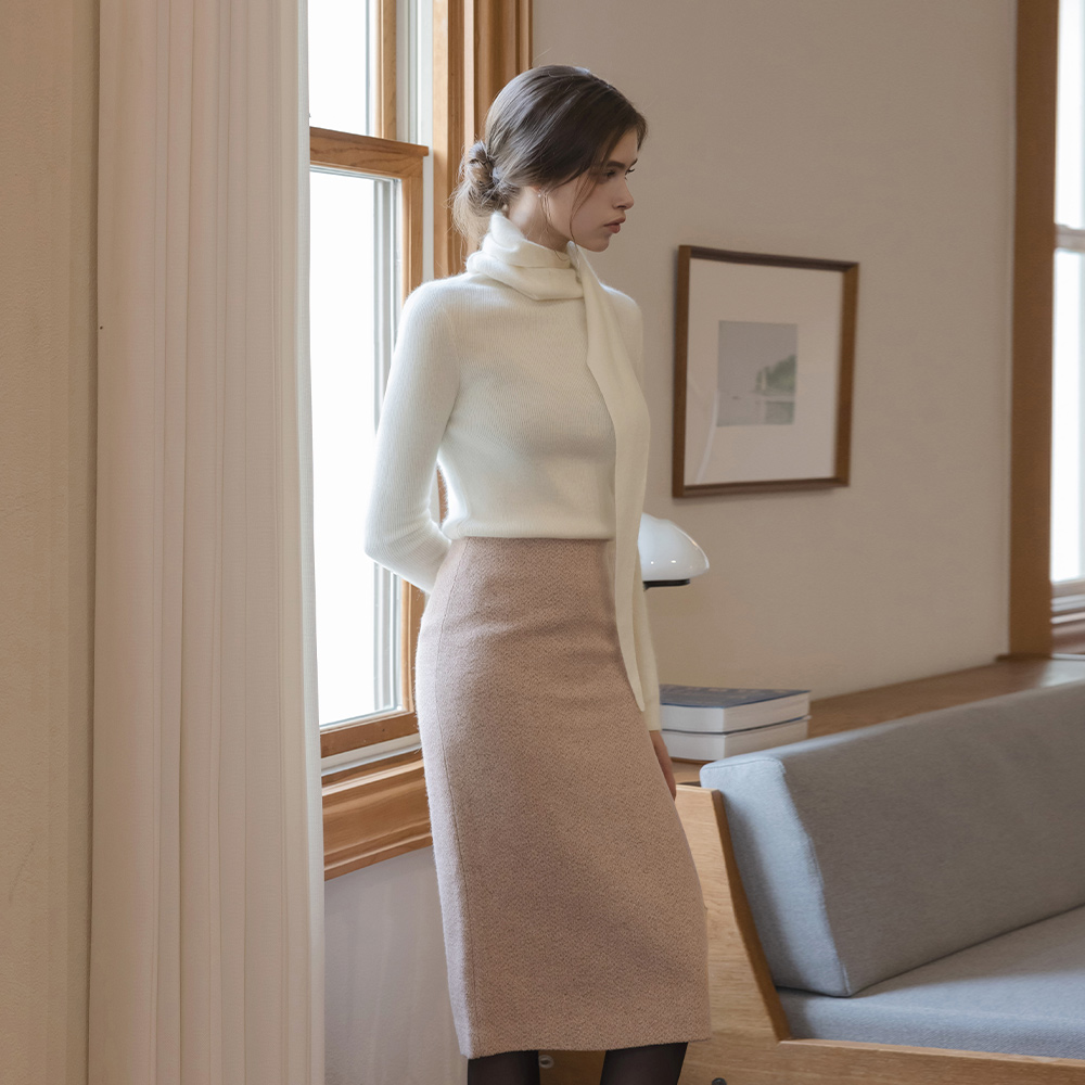 ロージー ミックス ウール Hライン ツイード Set-up スカート