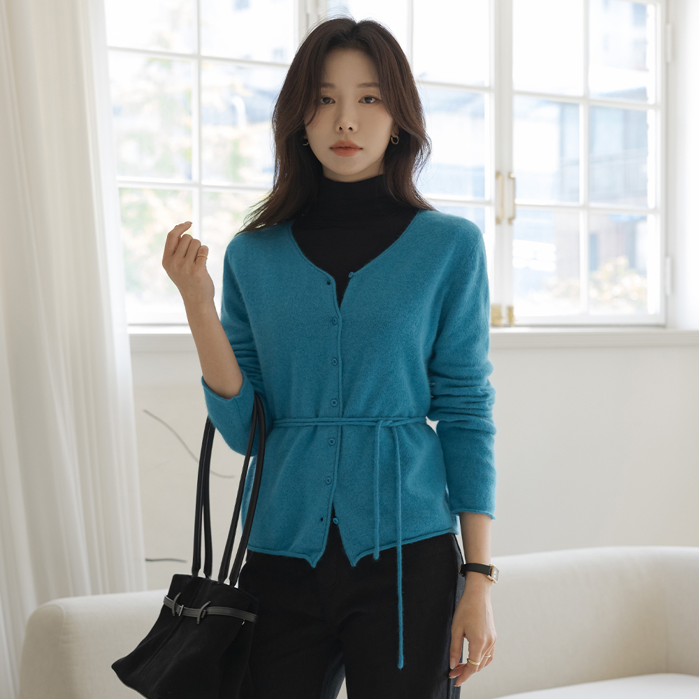 ラクーン&ウール Whole Garment ニット カーディガン(+ベルト)