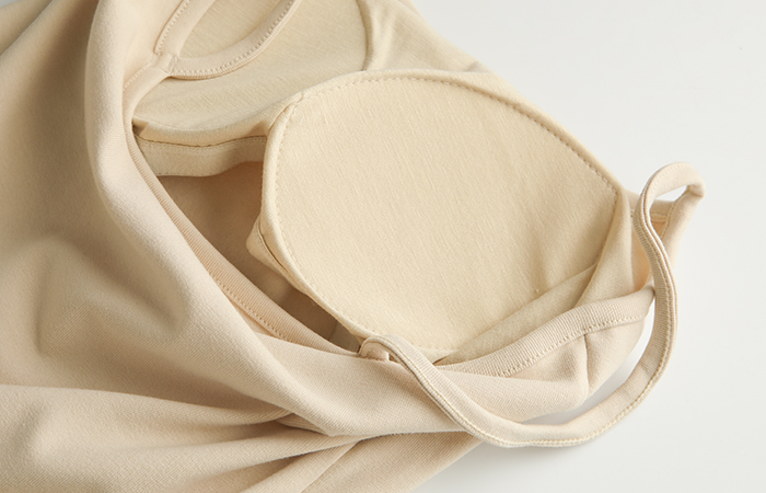 起毛 裏地 ストレート ネック パッド内蔵 袖なし