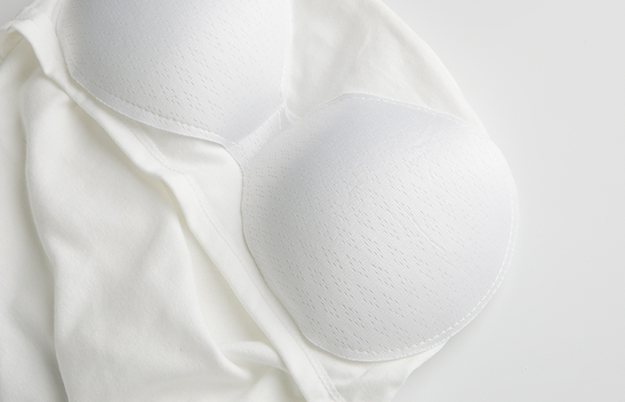 ラウンド 裾上 パッド内蔵 袖なし