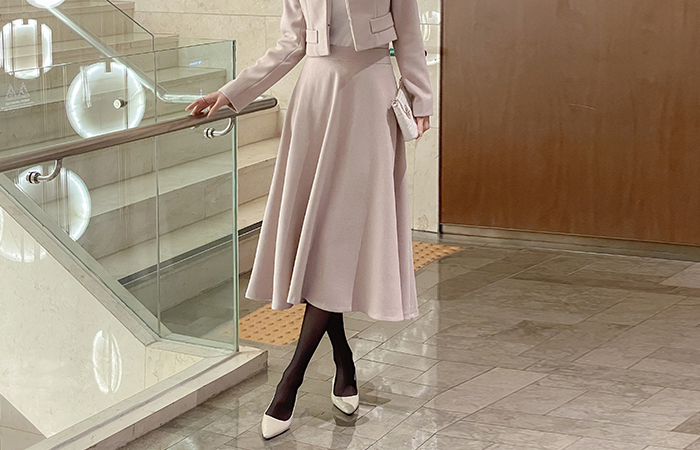 ルナ ソフト Aライン ウール Set-up スカート