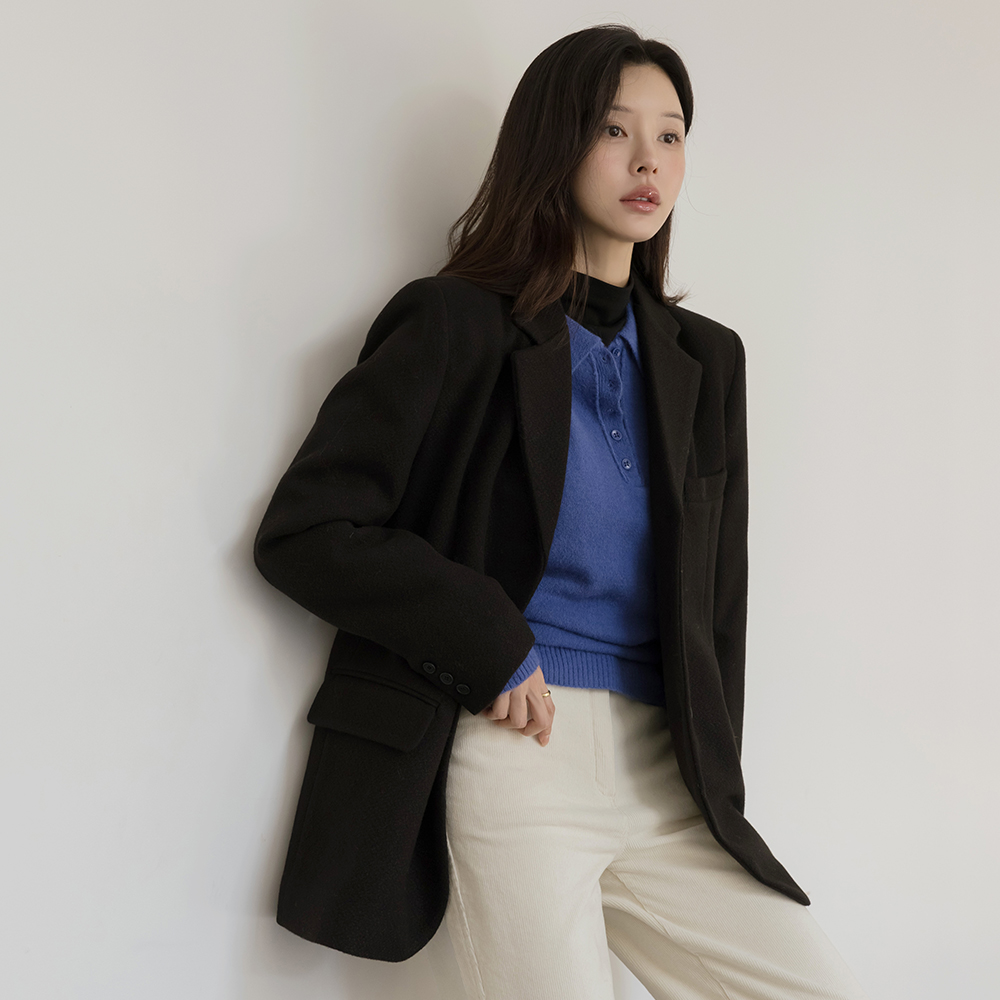 テーラード カラーネック 分厚い ジャケット