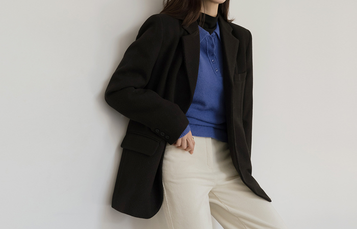 テーラード カラーネック 分厚い ジャケット