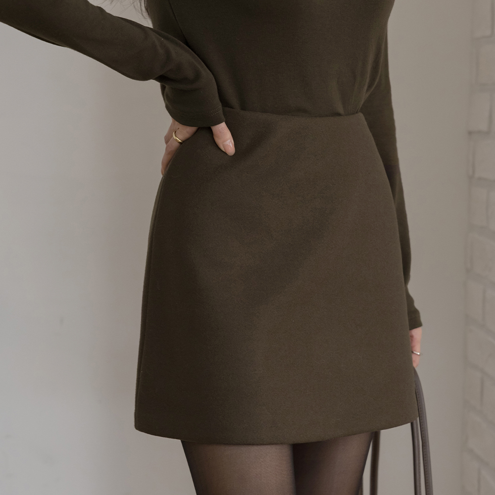 ウインター Hライン 毛織 ミニ スカート
