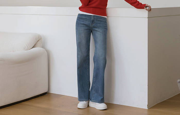 All Day ストレートフィット 起毛 デニム パンツ(2type)