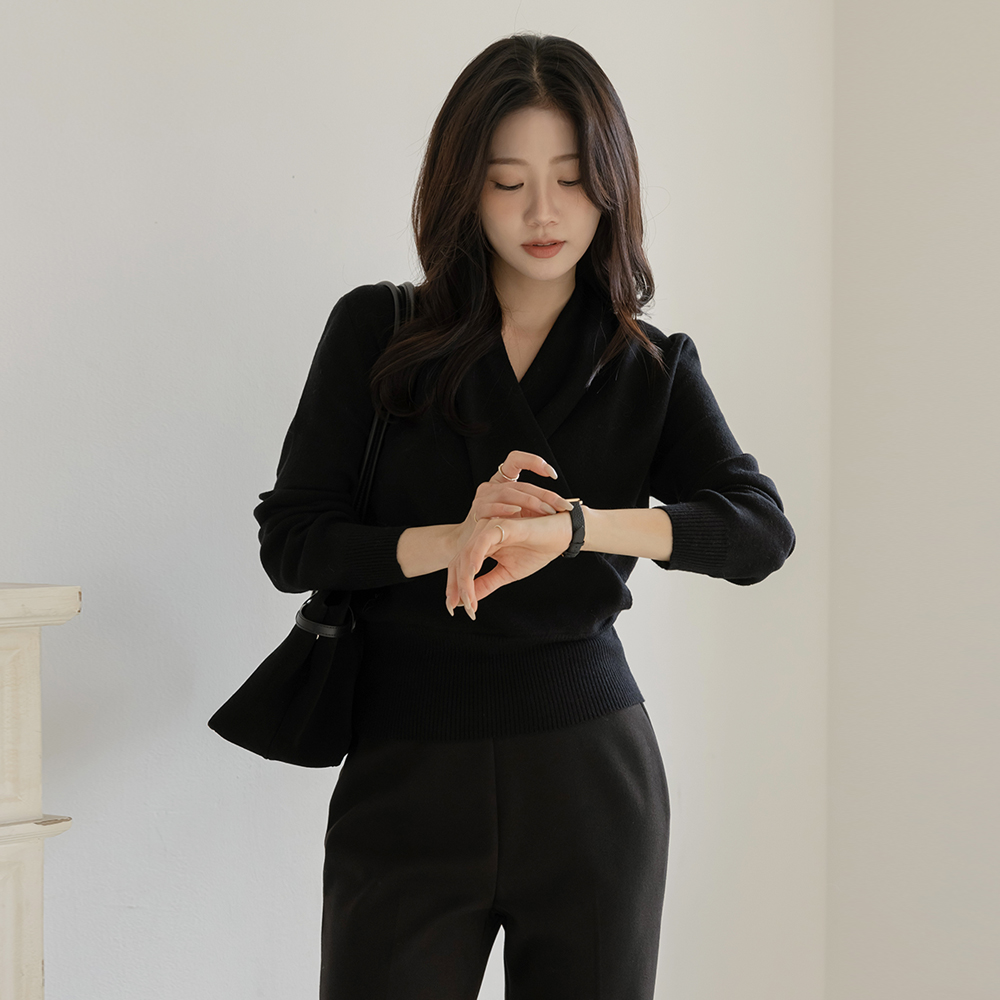 . V ラップスタイル ニット