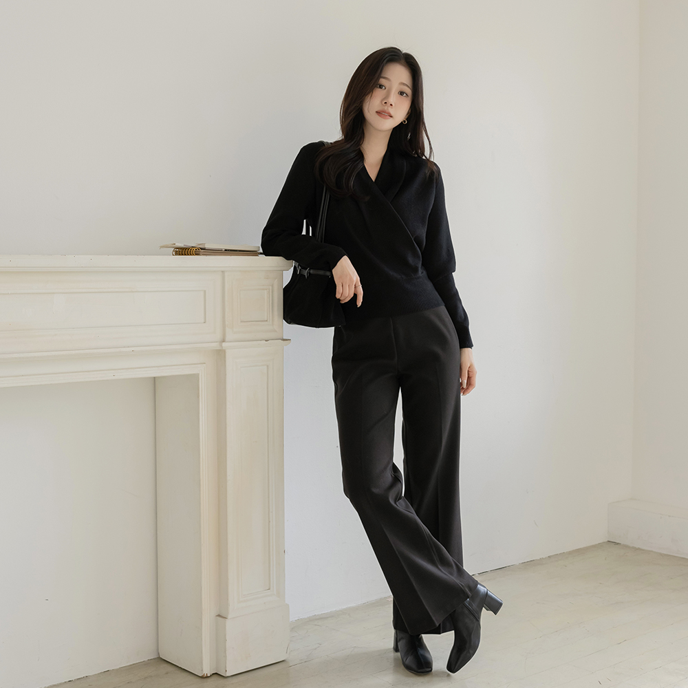 サイド ジッパー 起毛 フォーマル ブーツカット スレックス