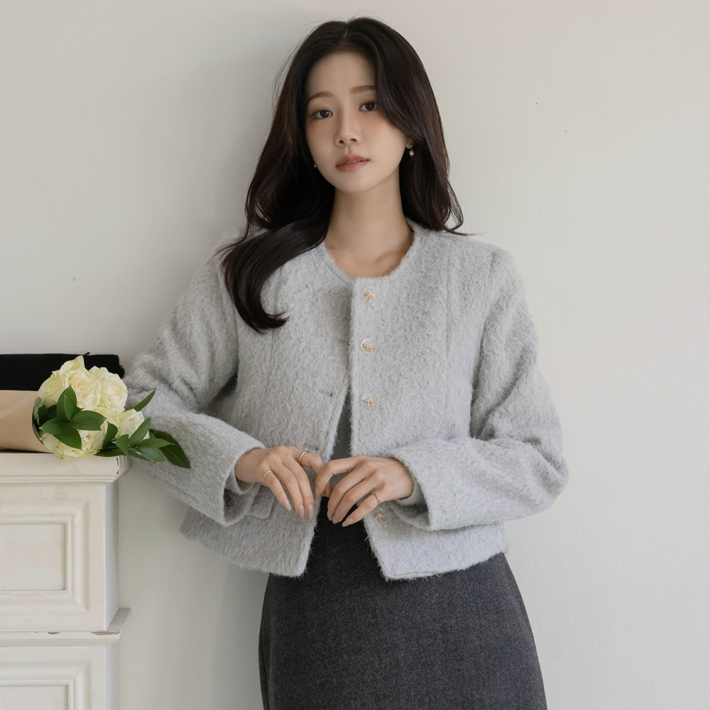 ブークレ ツイード キルティング ジャケット(+タイ)