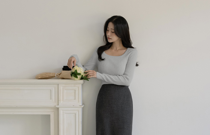 ソフト スクエアネック ODE コール天 ニット