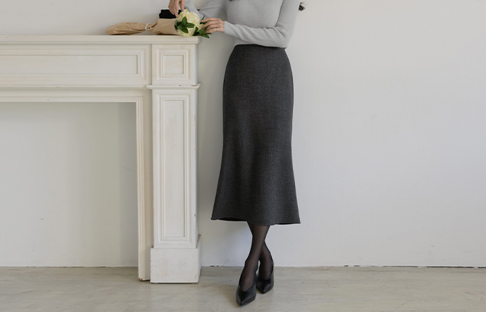 Peach 起毛 ナチュラル 適合 マーメイド スカート