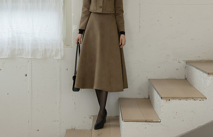 Sein スエード Aライン Set-up スカート