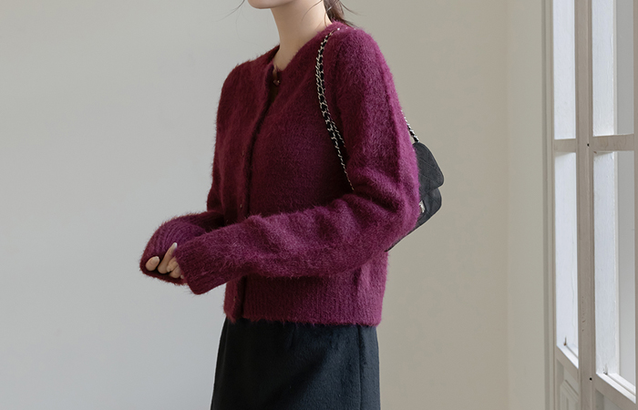 Juicy カラー ウール ニット カーディガン