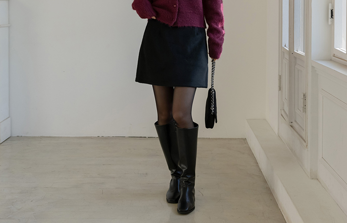 ペンダント 起毛 Aライン ミニ スカート