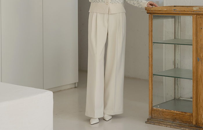 分厚い ピンタック ワイドフィット 起毛 スレックス