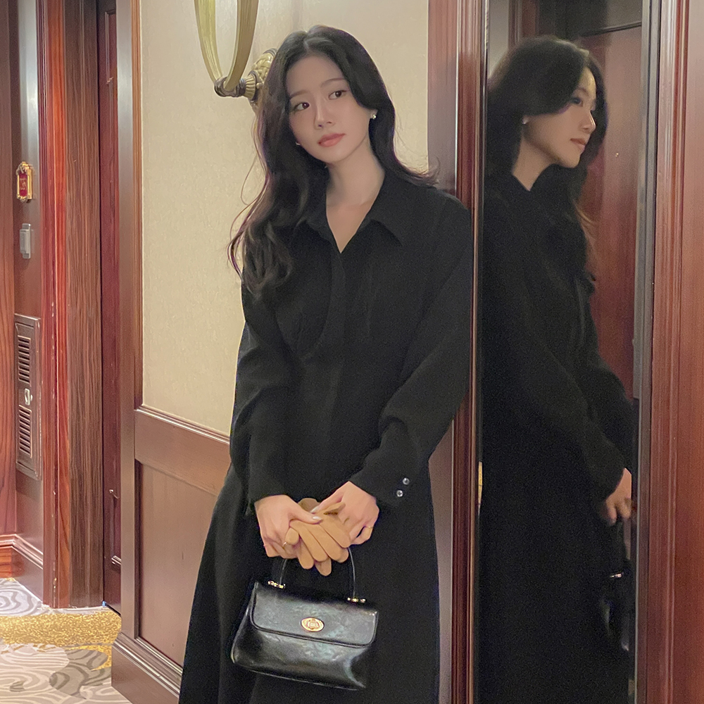 ぽかぽかした ピンタック ベルト Aライン シャツ ワンピース