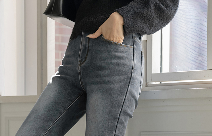 ベルベット 융 起毛 ブーツカット 弾力 デニム パンツ(2type)