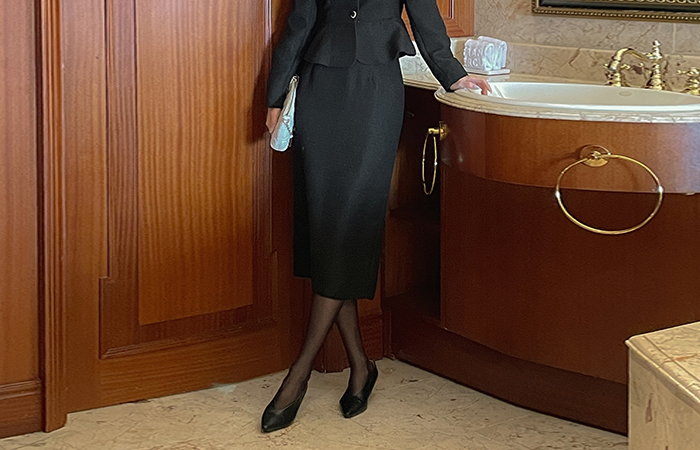 ツイード Hライン Set-up スカート