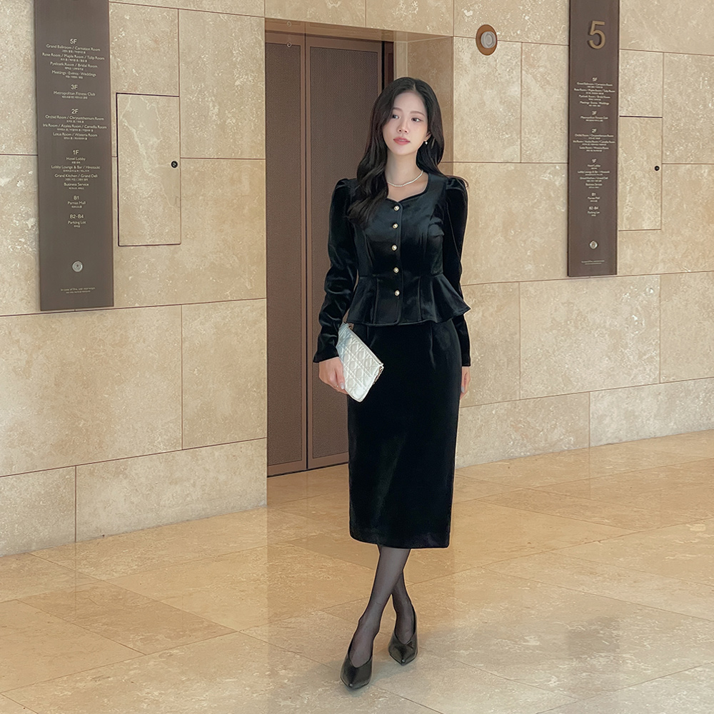 크리스 ベルベット Hライン Set-up スカート