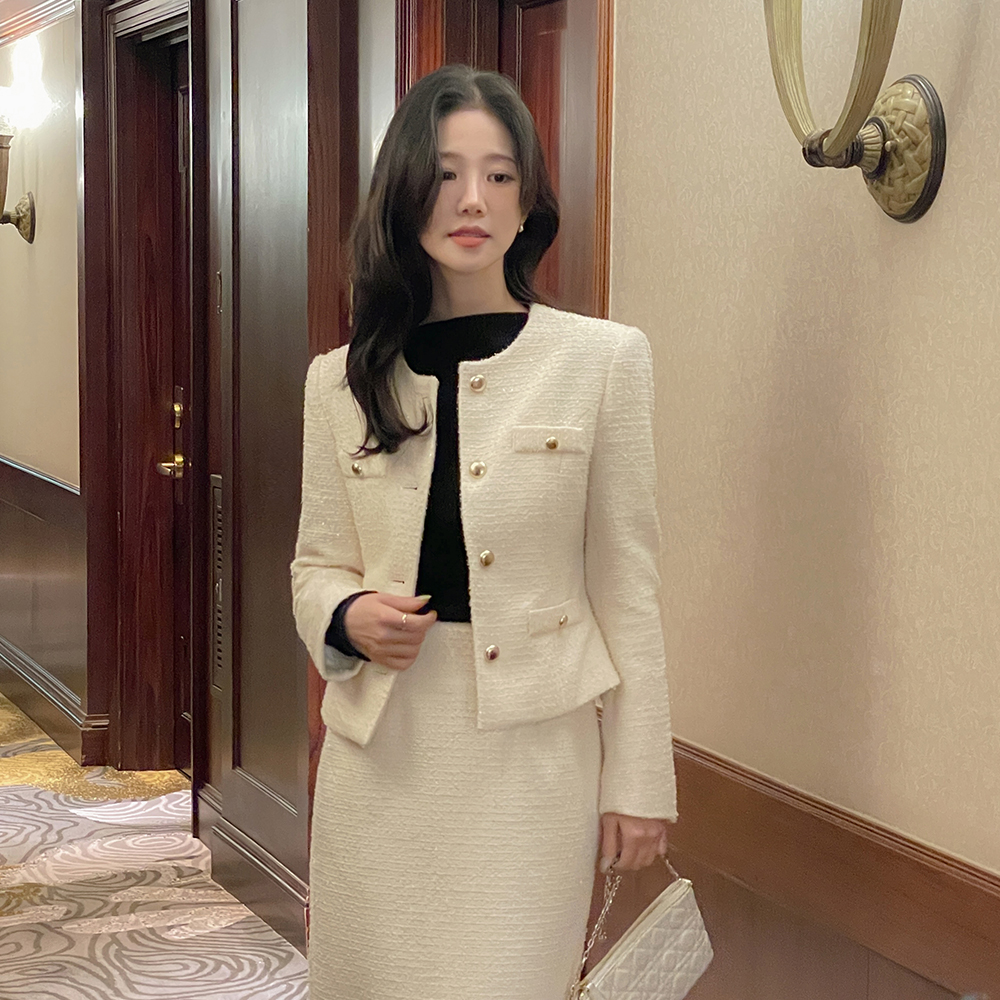 きらめく ODE キルティング ツイード Set-up ジャケット