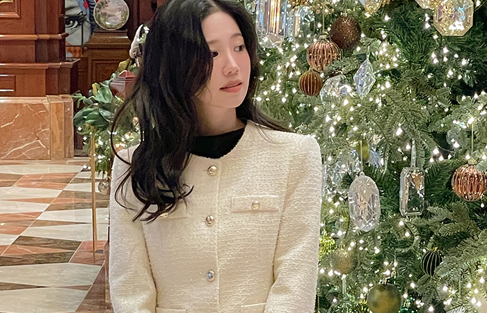 きらめく ODE キルティング ツイード Set-up ジャケット