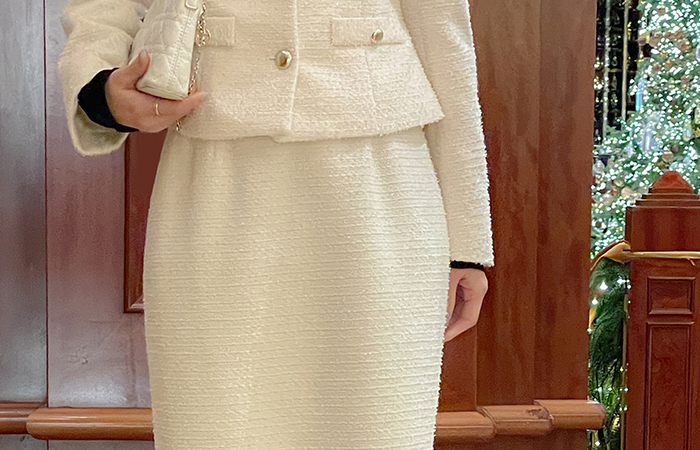 きらめく ODE Hライン ツイード Set-up スカート