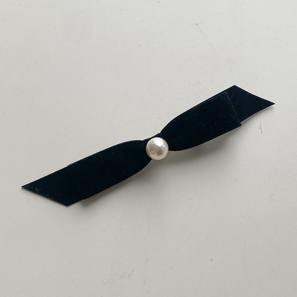 ロマンチック 真珠 ポイント スエード 리본핀