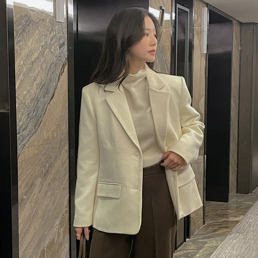 テーラードカラー ピーチナッピング ルーズフィット ジャケット