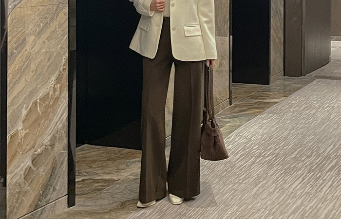 ハイウエスト 毛織 ワイドフィット スレックス